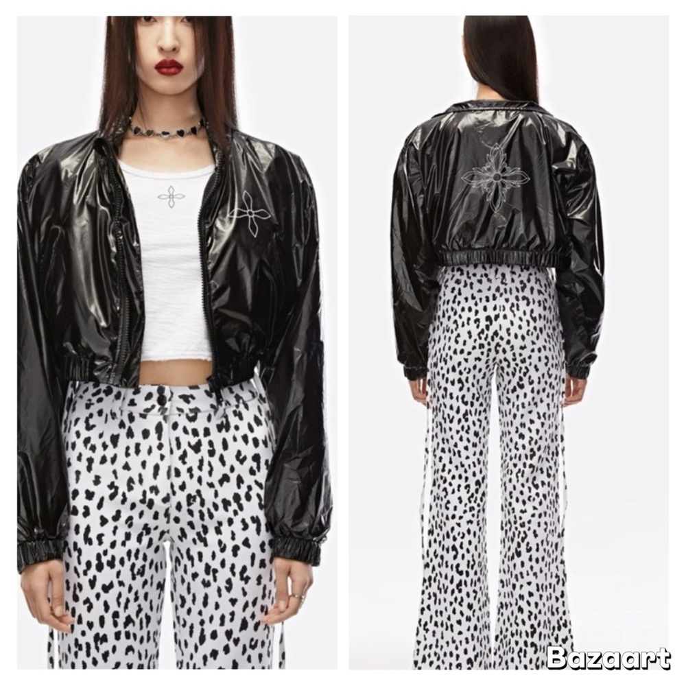 SMFK Compass Black Night Flower Vintage Short Body Jacket